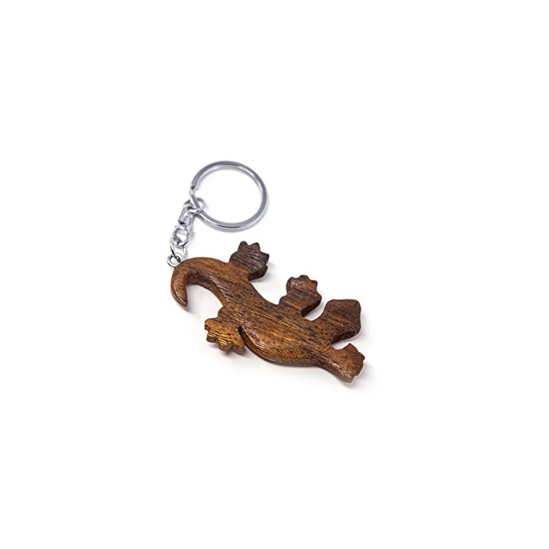 Key animals Animals Lizards Gecko Lizard Wood and Metal Keyring