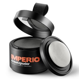 IMPERIO Root Touch-Up Powder, Hair Concealer, for Hair Thickening, for Women and Men, Waterproof Hair Makeup for Concealing Roots, 4 g, Dark Grey