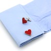 iGame Wedding Cuff Links Romantic Red Heart Design Quality Brass