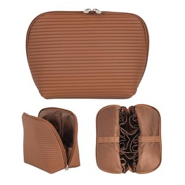 Neceser de viaje para mujer, neceser impermeable con soporte para brochas, bolsa organizadora con compartimentos, diseño plegable para el cuidado de l