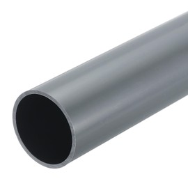 MECCANIXITY 1.5 Inch PVC Rigid Tube Round Pipe Tubing Hardware Tubing 34.2mm ID 38mm OD 8" Length Light Grey High Impact for Water Pipe, Crafts