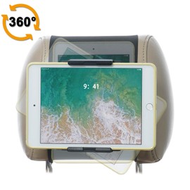 TFY Car Mount Holder, Swivel Car Headrest Mount Holder for Phones and Tablets, Compatible with 5 to 10.5 Inch Screens Devices