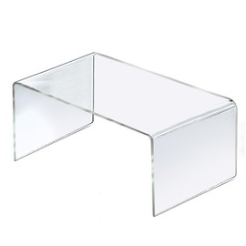 Azar Displays 515312 Acrylic Laptop Stand, Computer Riser for Desk, Monitor Stand, Closet Organizer for Clothes & Shoes, Cabinet Display for Accessories and Decor, Clear, 4 Pack, 12"x6"x6"