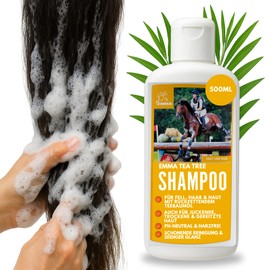 Tea Tree Shampoo Horse Shampoo for Horses Dogs with Tea Tree Oil 0.5 L Anti Dandruff Shampoo pH Neutral I Care Shiny Hair I Dog Shampoo with Tea Tree Oil Against Itching for Irritated Skin Fur Hair