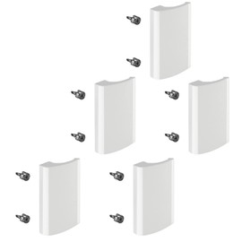SOTECH Pack of 5 Aluminium Patio Door Handles Concealed Screw Connection (82 x 52.5 x 20 mm, BA 48 mm) White Exterior Door Handle