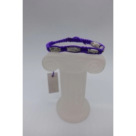 Rainbow St Benedict fig purple string macrame adjustable bracelet