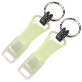 Mono House Safety Whistle Key Ring [Glow in the Dark and Cap Included] Made in Japan (1 Set of 1, 2 x 2, 5 Set of 5), Glow in the Dark Green