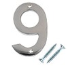 Merriway BH03008 Polished Chrome Screw-On House Flat Gate Post Numeral