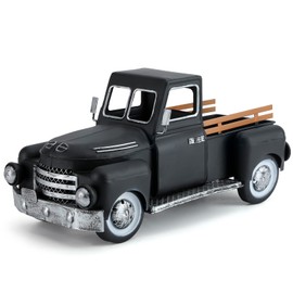 FLHJYF Farmhouse Black Truck Decor, Vintage Metal Trucks Decoration, Home Decorative Truck, Rustic Farm Garden Pickup Truck Planter. Shelf Centerpiece Table Decorations & Car Model Gifts