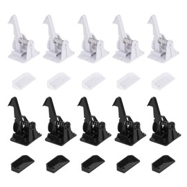 DODAMOUR 10 Pack Invisible Cat Proof Cabinet Locks Drawer Latches No-Drill Adhesive Pet Safety for Dressers, Kitchen (Black & White)