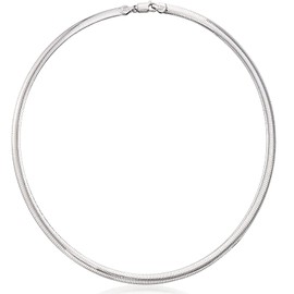 Savlano 925 Sterling Silver 6MM Italian Solid Flat Omega Chain Necklace for Women - Made in Italy Comes With a Gift Box (18)