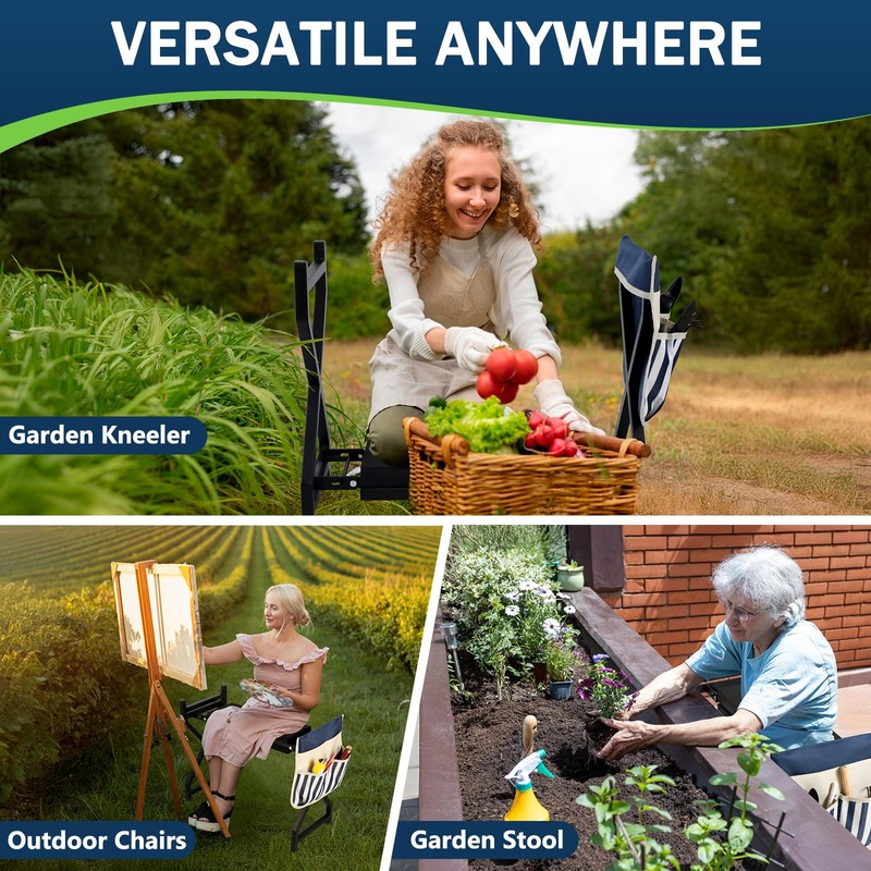 Garden Kneeling Stool SeatFolding Gardener's StoolHeavy-duty steel manufactured into a