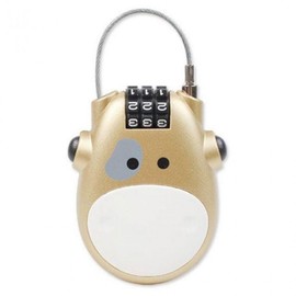 Strong Triple Combination Lock Auto-Retract Cow-Shaped Travel Padlock - Gold Edition Luggage