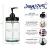 Jarmazing Products Vintage Blue Glass Mason Jar with Plastic Soap