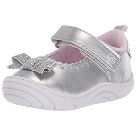 Stride Rite 360 Girl's Erica Dual Width Insole Shoe Mary Jane,Silver,3 M US Infant