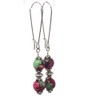 Vintage style green and red reconstituted jade earrings on chic