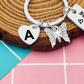 Butterfly Memorial Keyring Sympathy Gifts Memorial Gift for Loss of a Loved 1 Remembrance Gift Bereavement Jewelry Gift For Loss Of Infant Loss of Sister Sympathy Gifts Letter A Keyrings for Women
