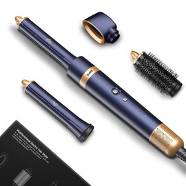 RuiKEeee 4-in-1 Hot Air Hair Styler, Multi Styling Hot Air Dryer Brush Curler for Hair, Powerful Curling Iron for Home Use & Travel-Friendly