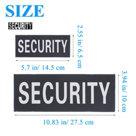 Security Hook and Loop Patch Ultra Reflective Security Patch Durable Fabric Patches for Men Vest, Jacket, Carrier, Gear, Bag, Hat, Black 2 Pack