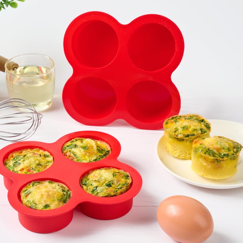 Puyeipt 2 Pack Air Fryer Egg Bite Molds, 4-Cup Mini