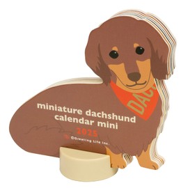 Greeting Life 2025 Calendar Animal Die Cut Mini Miniature Dachshund Tabletop C-1619-ET
