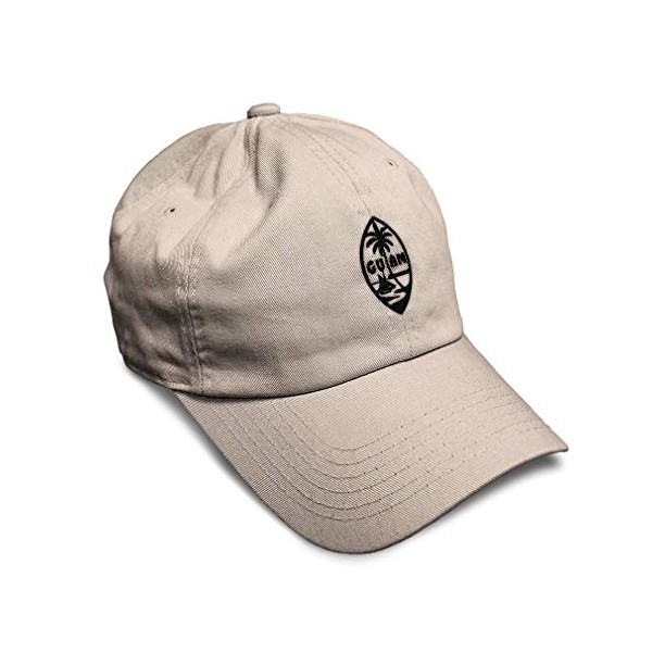 Speedy Pros Soft Baseball Cap Seal of Guam Embroidery Cotton Dad Hats for Men & Women Flat Solid Buckle Stone Design Only
