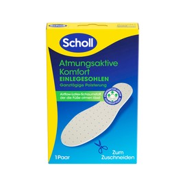 Scholl Breathable Insoles for All-Day Cushioning & Comfort - with Airflow Latex Foam that Supports Breathing of the Feet, Soft Foam Layer, Tailored Shoe Insoles, 36-46, 1 Pair