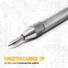 SANDOR Tungsten Carbide Tip Scriber 2 Pack, Aluminum Etching Engraving Pen with Brass Automatic Center Punch