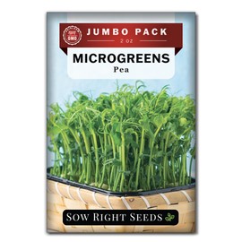 Sow Right Seeds - Bulk Pea Microgreen Seeds for Growing - 2 Ounce, 225 Seeds - Non-GMO Heirloom Jumbo Pack with Instructions to Grow Healthy Microgreens - Grow Loads of Pea Microgreens