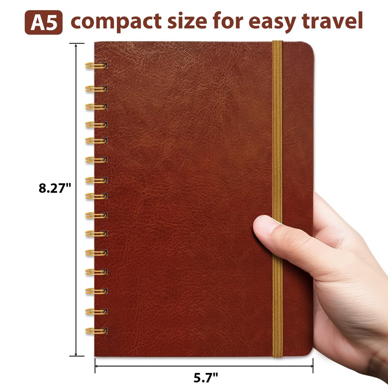DWIYITTN A5 Spiral Notebook and Pen Set, 160 Lined Pages