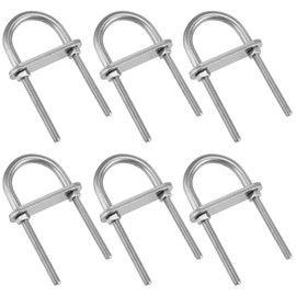 SEUNMUK 6 Set Metal Round U Bolt, M5 × 78mm U Bolt 304 Stainless Steel u Bolts, U Shape Bolts with Hex Nut and Spacer for Attaching Piping Conduit Cable Tube Brackets