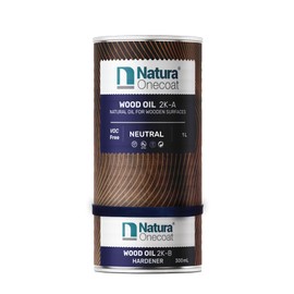 Natura Onecoat Wood Stain Oil - 769 ft² - 1.3 L, Neutral – Natural Wood Finish for Interior Furniture & Floor - Linseed Wood Oil - Fast-Drying - Environmentally Friendly-Extra Durable Hard Wax Oil