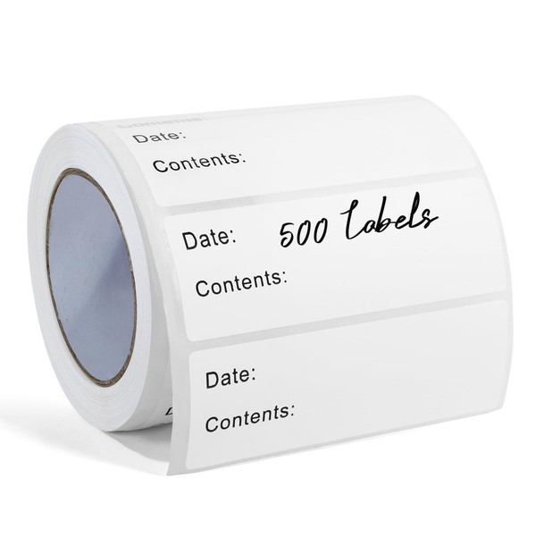 500 Pcs Freezer Labels, 1 x 3 Inch Refrigerator Food