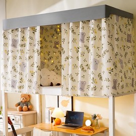 haozaikeji Bed Curtain Dorm Bunk Single Sleeper Blackout Shading Cloth Cute Girls Dustproof Privacy Mosquito Tents Lightweight Student Dormitory Home Bedroom Cabin Decor Bedding Protection Net