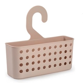 plastific Plastic Hanging Shower Basket Bathroom Caddy Basket Organizer Shower Caddy Plastic Wall Toiletry Washroom Shower Organizer (Taupe, 26 x 8 x 24 cm)