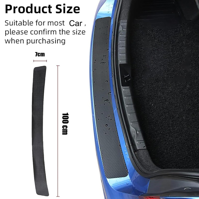 2 Pack Vehicle Rear Bumper Protector Guard Anti-Scratch Carbon Fiber