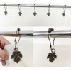 Leaf Shower Curtain Hooks for Bathroom - Rustproof Stainless Steel