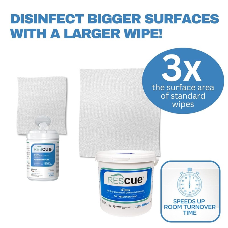 REScue One-Step Disinfectant Cleaner & Deodorizer Wipes for Vet Use