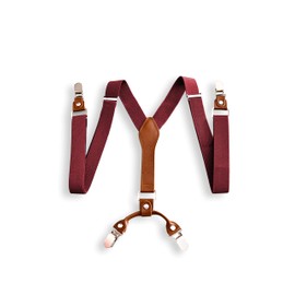 Sweet Leaf High Quality Red Braces Adjustable - 4 Clips - Y Shape - Classic, Elegant and Modern, red