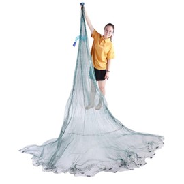 Multifilament Fishing Net Hand Throw Fishing Cast Net for Bait with Iron Pendant Outdoor Nylon Sturdy Portable and Durable (3ft)
