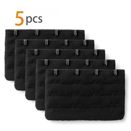 sourcing map Ladie's 3 x 4 Hooks Bra Strap Extensions Elastic Clip on Bra Band Extenders Multi Color Black 3 Rows 4 Hooks 5 Pcs