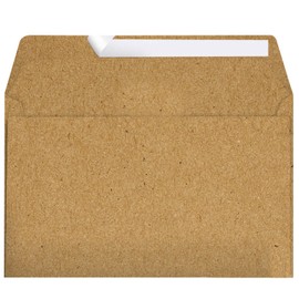 100 Envelopes C6 Kraft Paper 114 x 162 mm without Window Brown and Environmentally Friendly Peel and Seal with Removable Strips