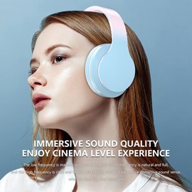 Usoun Bluetooth Kopfhörer Over-Ear,Kinderkopfhörer Bluetooth mit Mikrofon, Kinder Kopfhörer kabellos,Faltbare & Einstellbare,Kinderkopfhörer für Jungen Mädchen Kinder/Erwachsene/PC/Handys/Tablet(Blau)