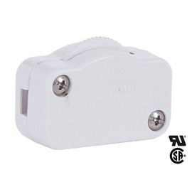 B&P Lamp White Hi-Low Only Inline Brightness Control Switch for 18/2 SPT-1 Lamp Cord Not a Full Range dimmer.