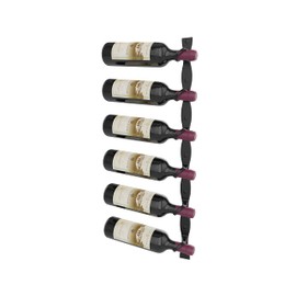 VintageView R Series Helix Single 30 | Minimalist Wall Mounted Metal Wine Rack kit (Matte Black, Left Facing Bottle)
