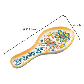 UPware Chianti Melamine Spoon Rest, Cooking Spoon Holder for Stove Top, Kitchen Counter, and Dining Table, 9.625 Inch, Multicolor