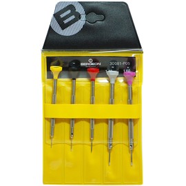 BERGEON BE30081-P05 Watch Repair Tool, New Screwdriver, Set of 5, φ0.03/0.04/0.05/0.051/0.06 inches (0.8/1.0/1.2/1.4/1.6 mm)