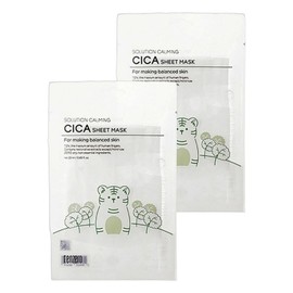 Ten Zero skin soothing solution calming cica sheet mask 10 sheets 2 sets 1 pack per day face mask sheet / 텐제로 피부진정 솔루션 카밍 시카 시트 마스크 10매 2세트 1일1팩 얼굴 마스크시트