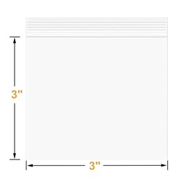 Macoota 3" x 3" Small Thick 4 Mil Plastic Bags 100 PCS Clear Resealable Zip Seal Lock Poly Bags Reclosable Heavy Duty Zipper Baggies Jewelry Earrings Coin Pills Packing