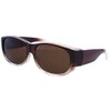 Colorful Two Tone Ombre Fit Over Sunglasses in Brown (Case